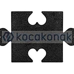 KAUÇUK PUZZLE KALPLİ 40*40 2,5 CM SİYAH