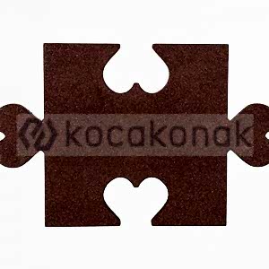 KAUÇUK PUZZLE KALPLİ 40*40 2,5 CM KİREMİT